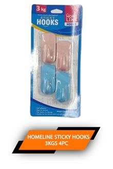 Homeline Sticky Hooks 3kgs 4pc